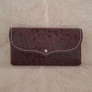 Rider Phone Pouch stitched - Flower chocolat