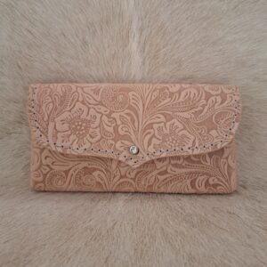 Rider Phone Pouch stitched - Flower rawhide
