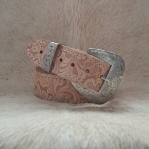 Riem & buckle B1- Flower rawhide